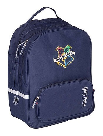 Sac à dos 2 compartiments HARRY POTTER bleu marine motif blason Hogwarts