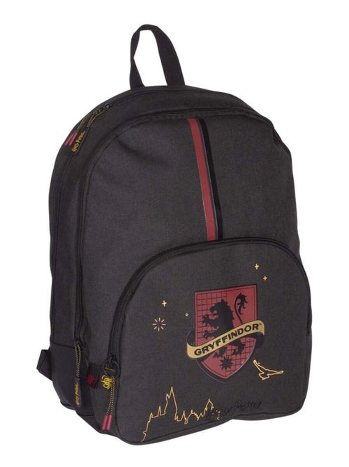 Sac à dos 2 compartiments HARRY POTTER noir motif blason Gryffondor - Kiabi