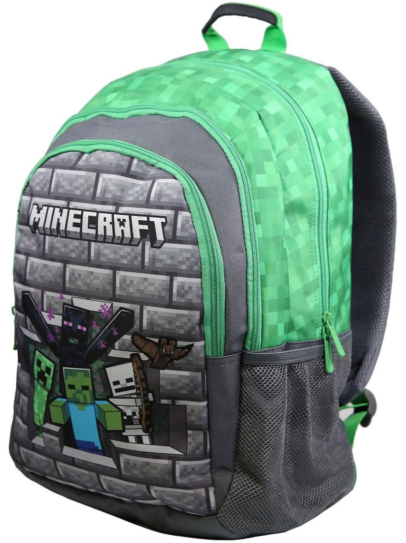 Sac à dos 2 compartiments Minecraft Jeu Vidéo Gris Bagtrotter Gris - Kiabi