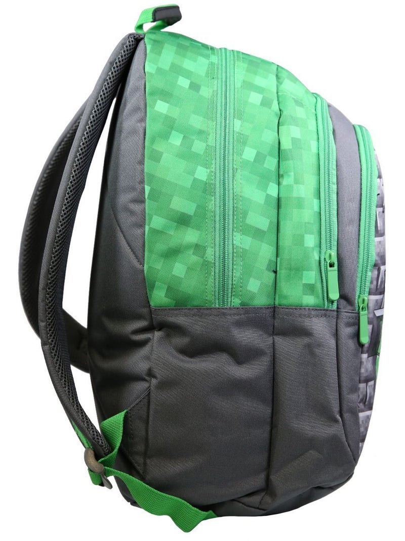 Sac à dos 2 compartiments Minecraft Jeu Vidéo Gris Bagtrotter Gris - Kiabi
