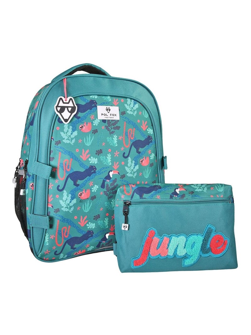 Sac à dos 2 compartiments POL FOX JUNGLE Multicolore - Kiabi