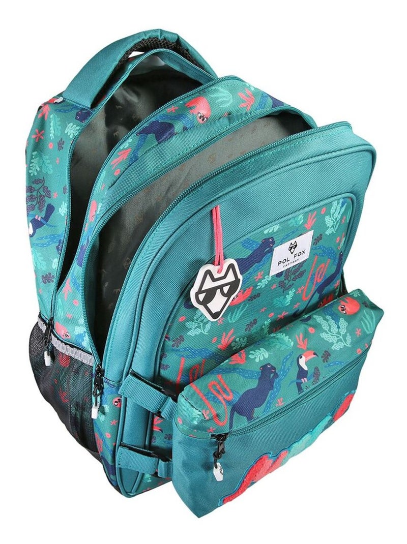 Sac à dos 2 compartiments POL FOX JUNGLE Multicolore - Kiabi