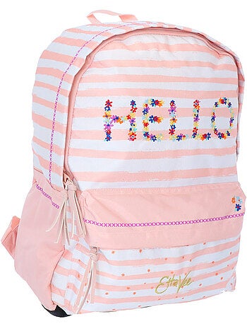 Sac à dos 2 compartiments toile imprimée Ettavee Hello