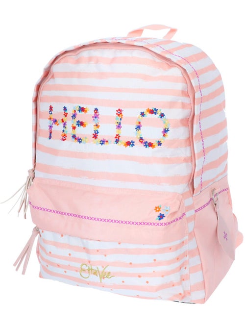 Sac à dos 2 compartiments toile imprimée Ettavee Hello - Kiabi