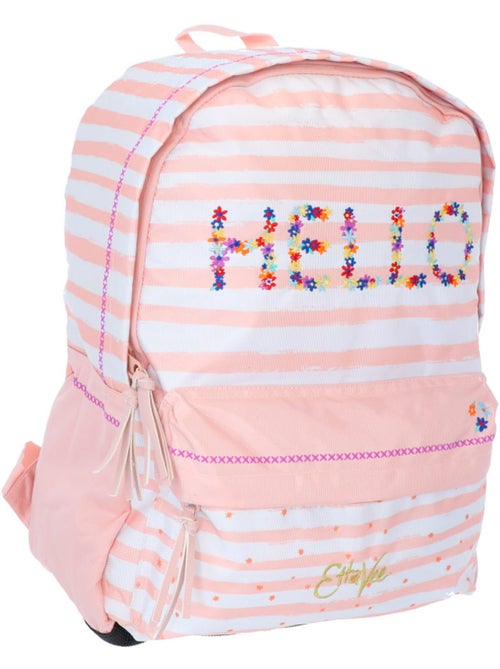 Sac à dos 2 compartiments toile imprimée Ettavee Hello - Kiabi
