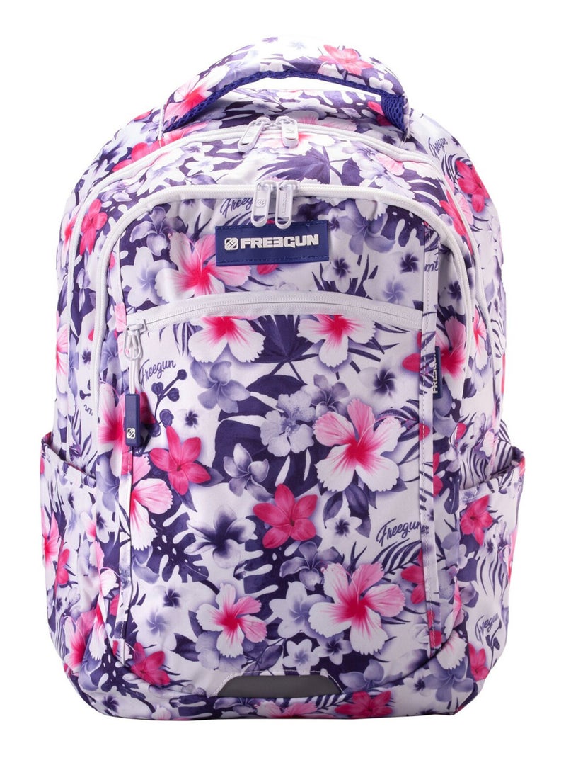Sac à dos 2 compartiments White Flower Freegun Rose - Kiabi