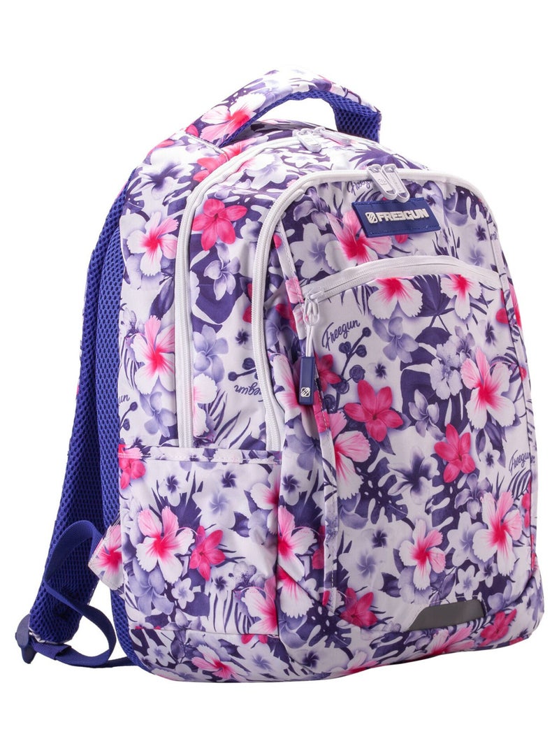 Sac à dos 2 compartiments White Flower Freegun Rose - Kiabi