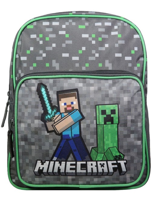 Sac à dos 30 cm avec poche Minecraft Jeu Vidéo Vert Bagtrotter - Kiabi