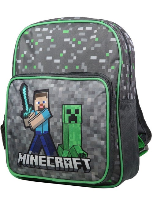Sac à dos 30 cm avec poche Minecraft Jeu Vidéo Vert Bagtrotter - Kiabi