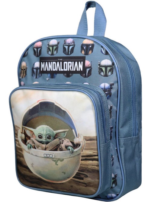 Sac à dos 31 cm avec poche Baby Yoda Star Wars / The Mandalorian Bleu et Beige Bagtrotter - Kiabi