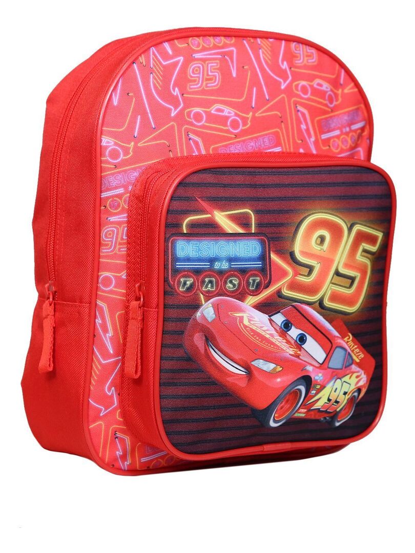 Sac à dos 31 cm avec poche Disney Cars Voiture Flash McQueen Rouge Bagtrotter Rouge - Kiabi