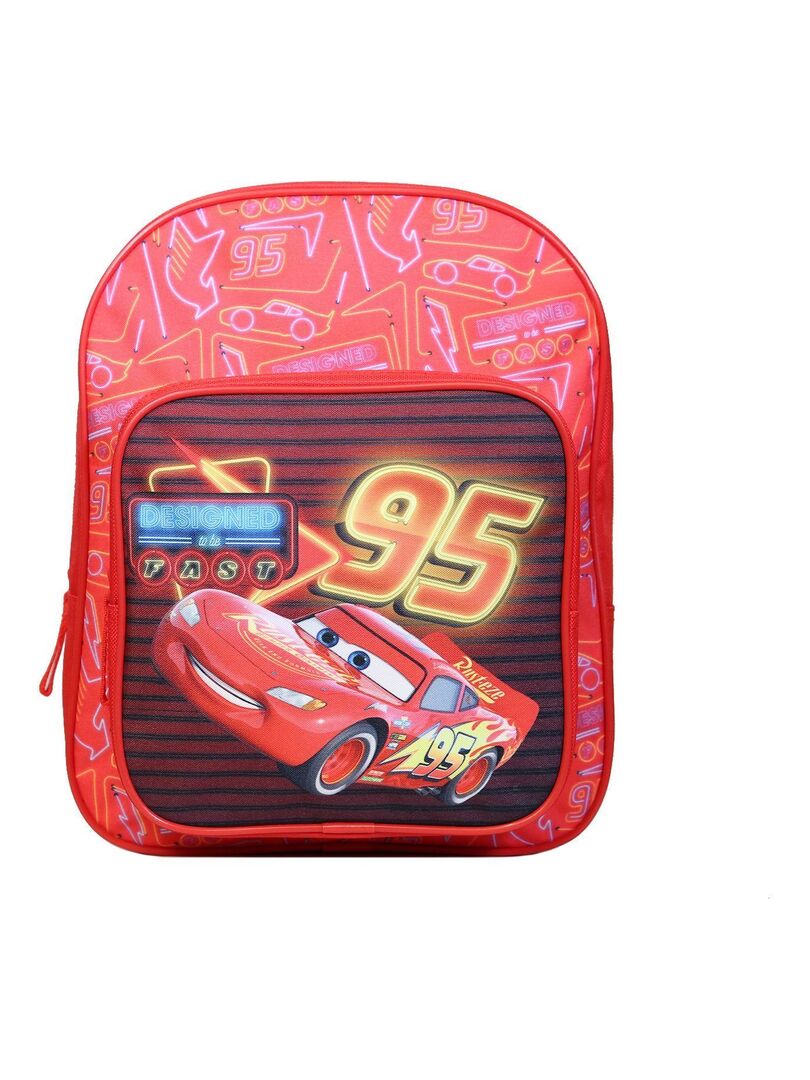 Sac à dos 31 cm avec poche Disney Cars Voiture Flash McQueen Rouge Bagtrotter Rouge - Kiabi