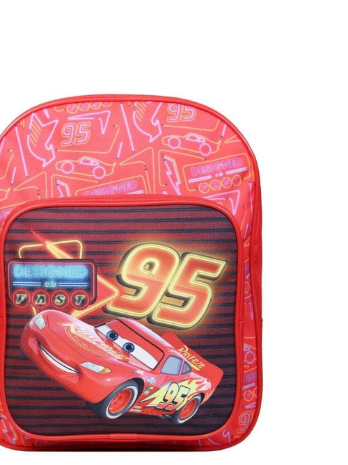 Sac à dos 31 cm avec poche Disney Cars Voiture Flash McQueen Rouge Bagtrotter - Kiabi