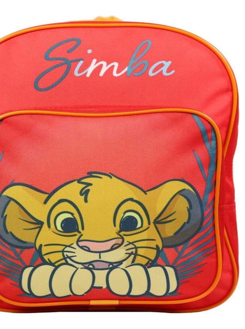 Sac à dos 31 cm avec poche Disney Le Roi Lion Simba Rouge Bagtrotter - Kiabi