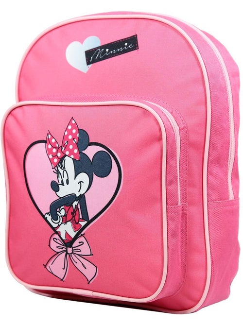 Sac à dos 31 cm avec poche Disney Minnie Coeur Rose Bagtrotter - Kiabi
