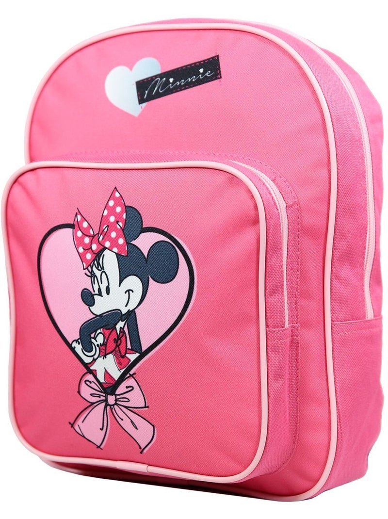 Sac à dos 31 cm avec poche Disney Minnie Coeur Rose Bagtrotter Rose - Kiabi