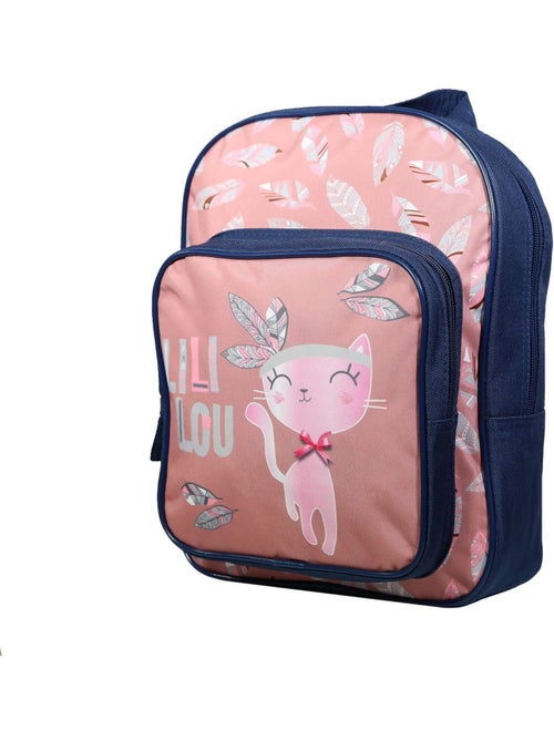 Sac à dos 31 cm avec poche Lili Lou Chat Rose Bagtrotter - Kiabi