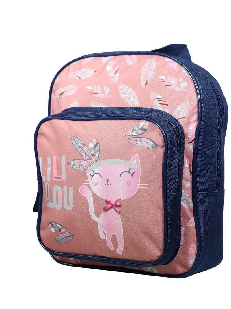Sac à dos 31 cm avec poche Lili Lou Chat Rose Bagtrotter Rose - Kiabi