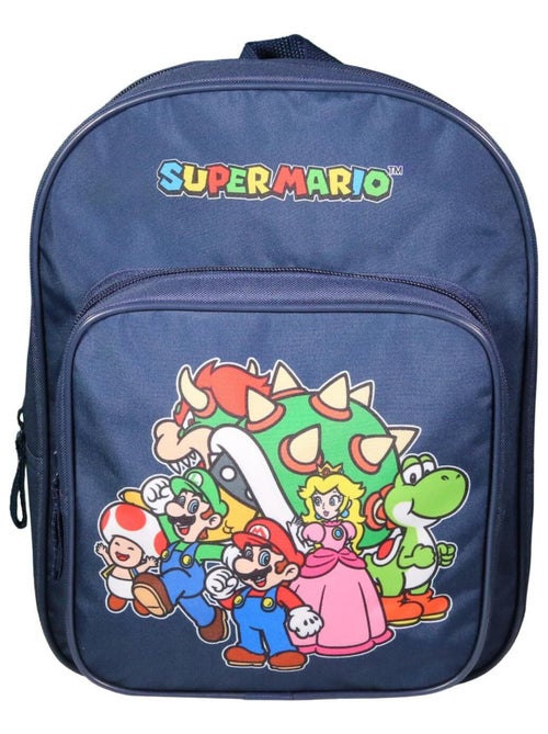 Sac à dos 31 cm avec poche maternelle  Super Mario Bleu - Kiabi