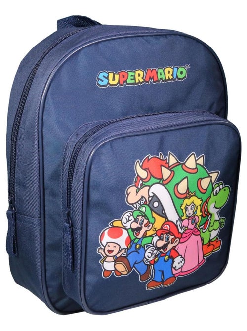 Sac à dos 31 cm avec poche maternelle  Super Mario Bleu - Kiabi