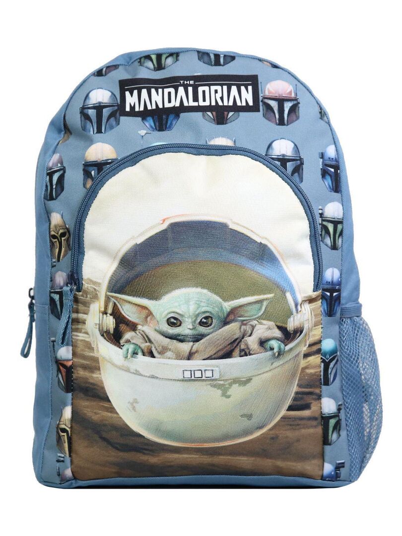 Sac à dos 37 cm avec poche Baby Yoda Star Wars / The Mandalorian Bleu et Beige Bagtrotter Bleu - Kiabi