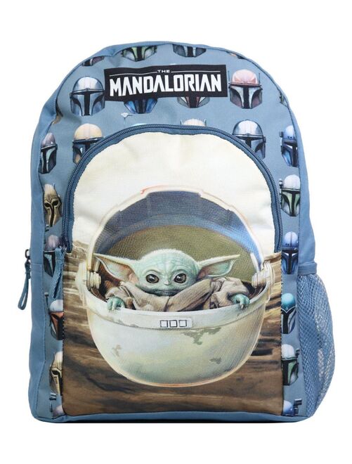 Sac à dos 37 cm avec poche Baby Yoda Star Wars / The Mandalorian Bleu et Beige Bagtrotter - Kiabi