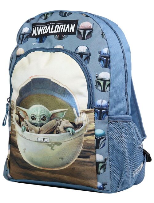 Sac à dos 37 cm avec poche Baby Yoda Star Wars / The Mandalorian Bleu et Beige Bagtrotter - Kiabi
