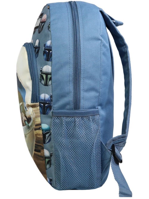 Sac à dos 37 cm avec poche Baby Yoda Star Wars / The Mandalorian Bleu et Beige Bagtrotter - Kiabi