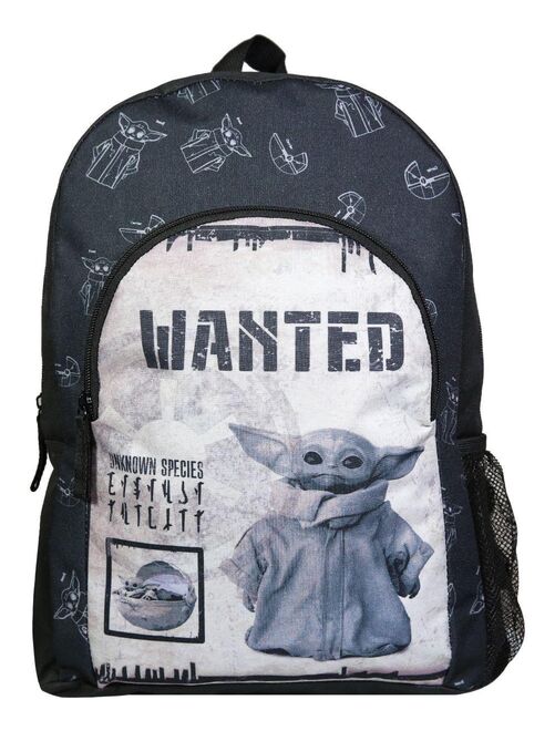 Sac à dos 37 cm avec poche Baby Yoda Star Wars / The Mandalorian Noir et Beige Bagtrotter - Kiabi