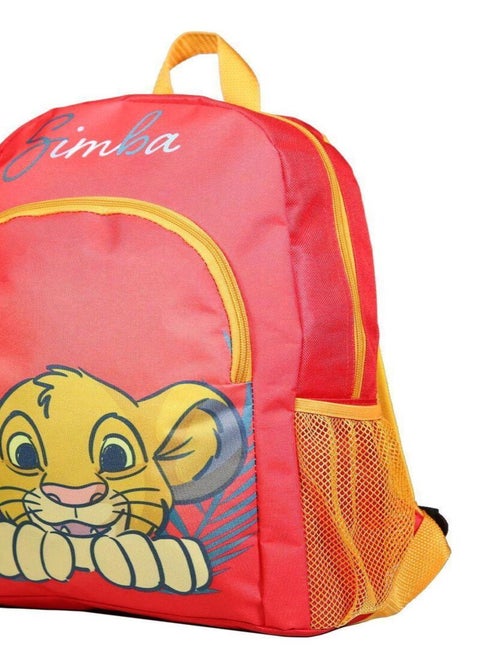 Sac à dos 37 cm avec poche Disney Le Roi Lion Simba Rouge Bagtrotter - Kiabi