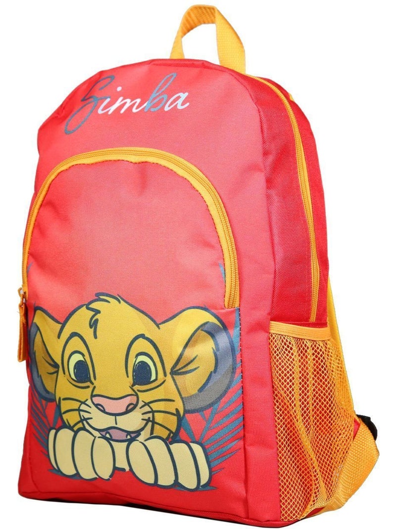 Sac à dos 37 cm avec poche Disney Le Roi Lion Simba Rouge Bagtrotter Rouge - Kiabi