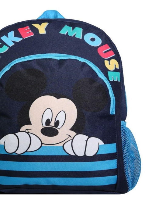 Sac à dos 37 cm avec poche Disney Mickey Bleu Bagtrotter - Kiabi