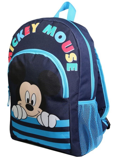 Sac à dos 37 cm avec poche Disney Mickey Bleu Bagtrotter - Kiabi