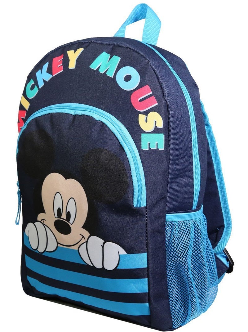 Sac à dos 37 cm avec poche Disney Mickey Bleu Bagtrotter Bleu - Kiabi
