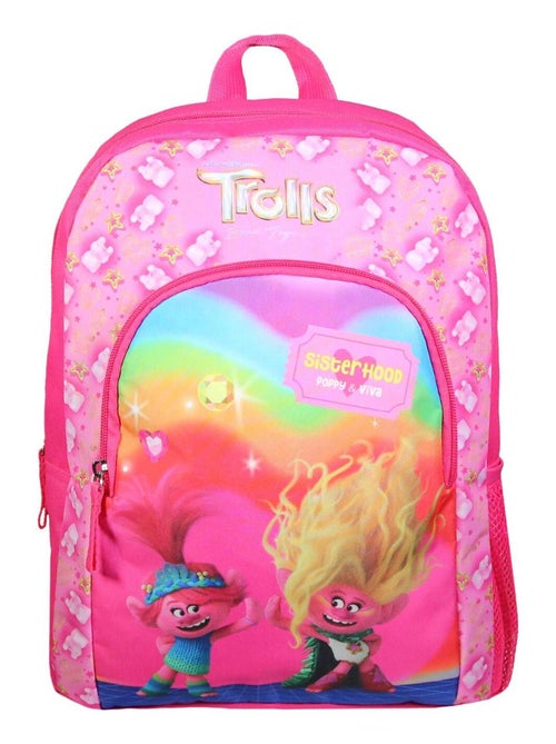 Sac à dos 37 cm avec poche Les Trolls Rose - Kiabi