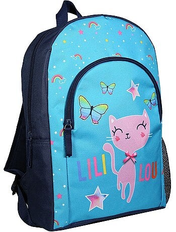 Sac à dos 37 cm avec poche Lili Lou Chat Bleu Bagtrotter