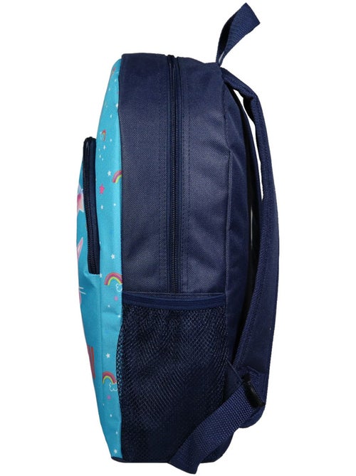 Sac à dos 37 cm avec poche Lili Lou Chat Bleu Bagtrotter - Kiabi