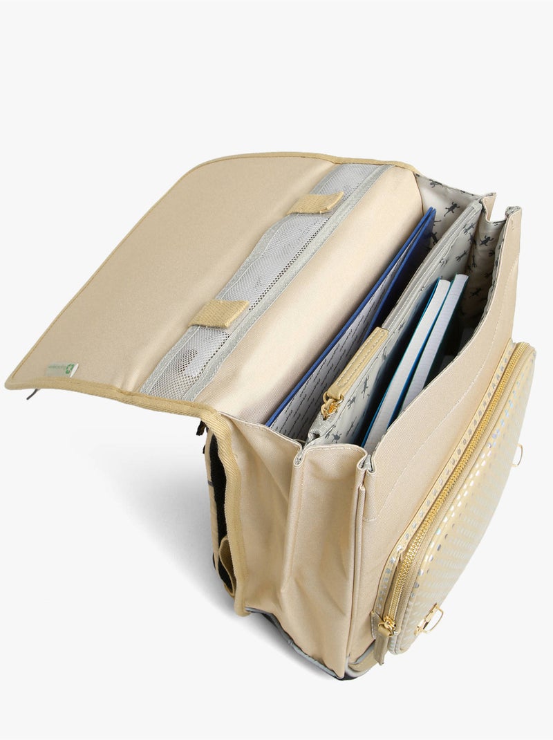 Sac à dos 39cm Caméléon Vintage Fantasy avec 2 compartiments - CM1/CM2 Beige argile - Kiabi