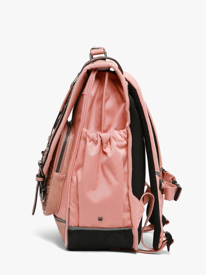 Sac à dos 39cm Caméléon Vintage Fantasy avec 2 compartiments - CM1/CM2 Rose bonbon - Kiabi