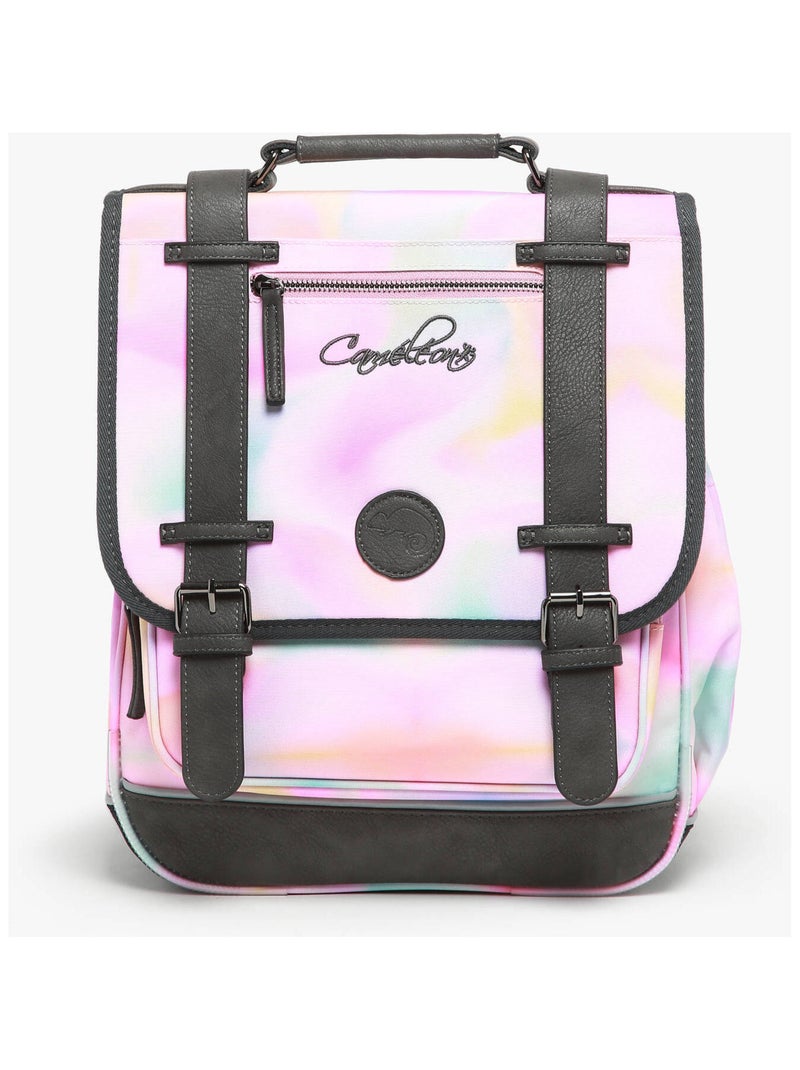 Sac à dos 39cm Caméléon Vintage Fantasy avec 2 compartiments - CM1/CM2 Rose pâle - Kiabi