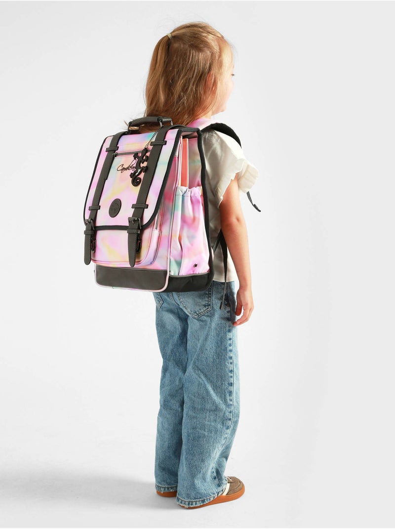 Sac à dos 39cm Caméléon Vintage Fantasy avec 2 compartiments - CM1/CM2 Rose pâle - Kiabi