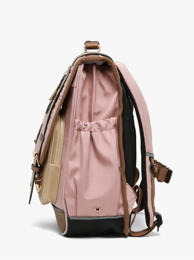 Sac à dos 39cm Caméléon Vintage Fantasy avec 2 compartiments - CM1/CM2 Rose/Jaune - Kiabi
