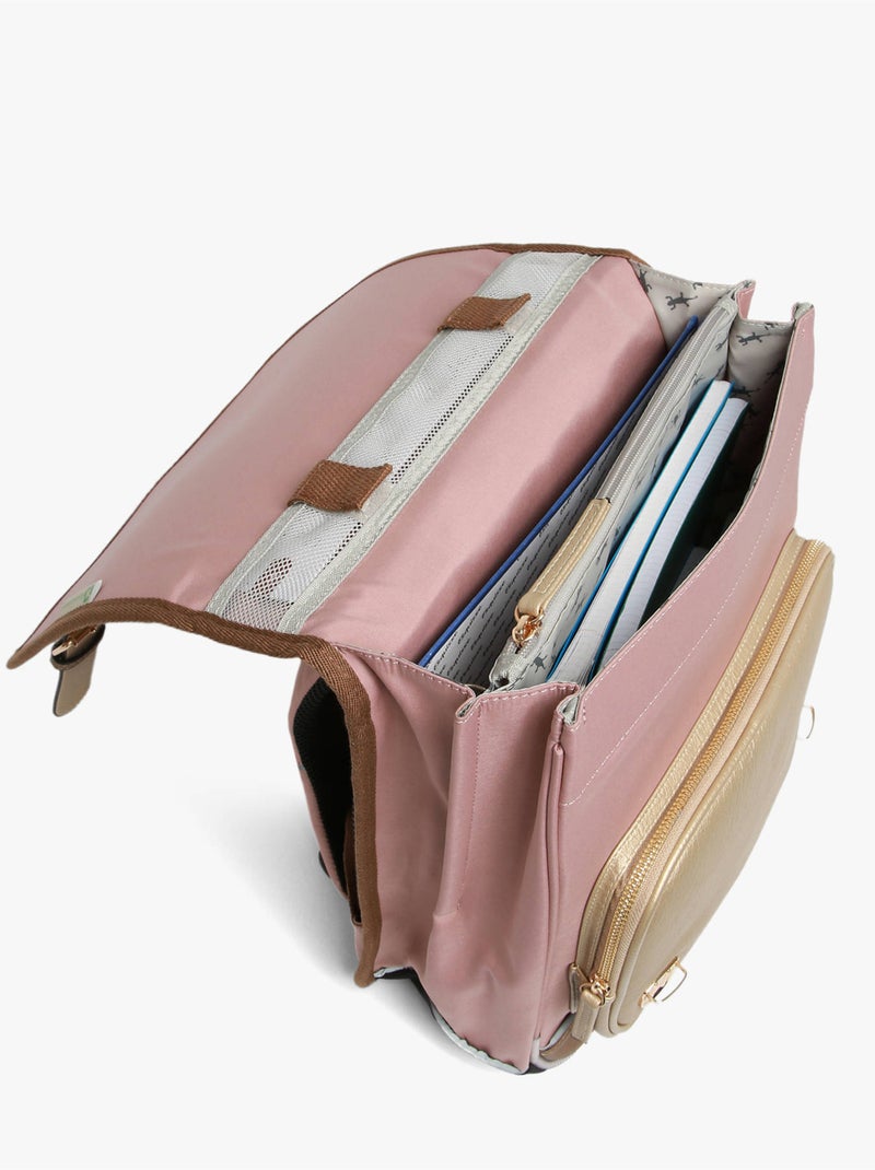 Sac à dos 39cm Caméléon Vintage Fantasy avec 2 compartiments - CM1/CM2 Rose/Jaune - Kiabi