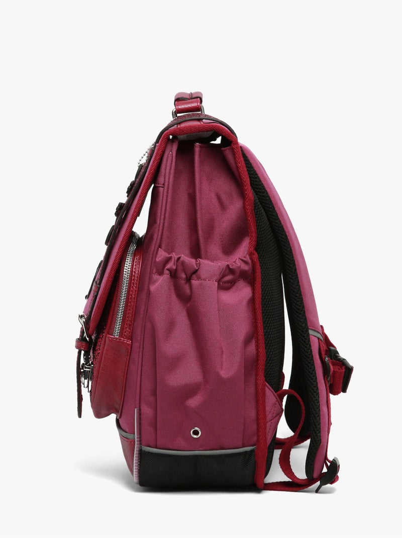 Sac à dos 39cm Caméléon Vintage Fantasy avec 2 compartiments - CM1/CM2 Rouge cerise - Kiabi
