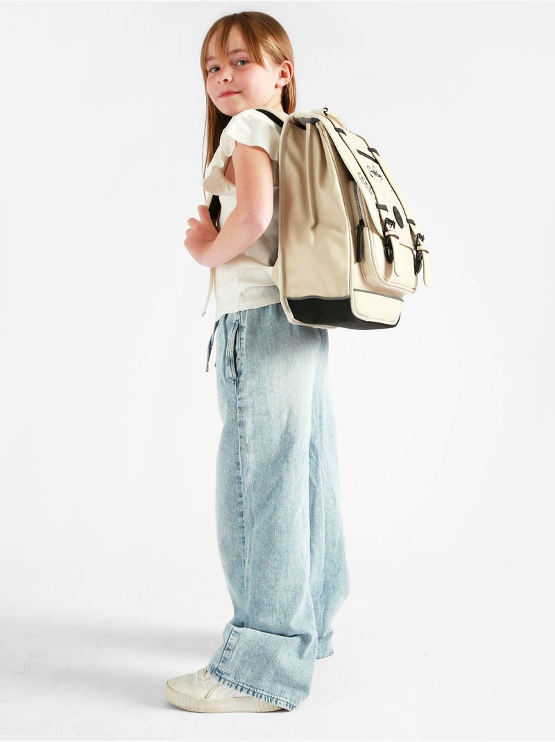 Sac à dos 39cm caméléon vintage north avec 2 compartiments - cp/ce1/ce2 Beige/Blanc - Kiabi