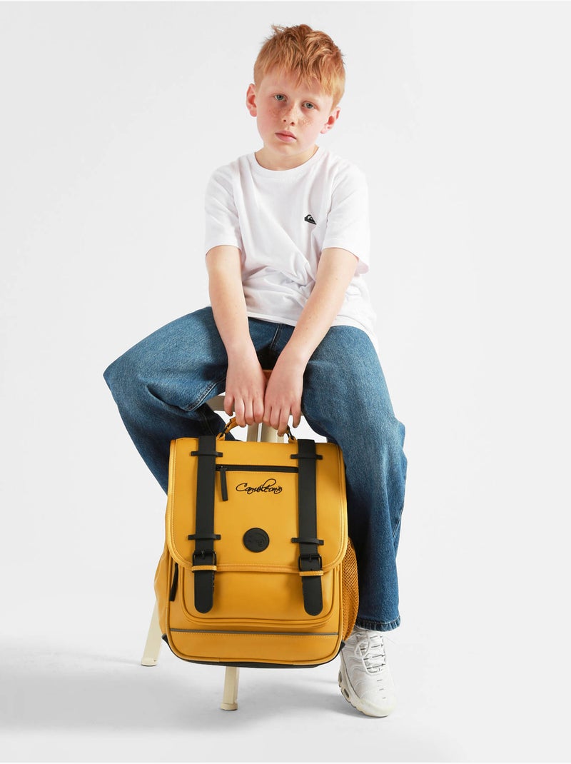 Sac à dos 39cm Caméléon Vintage North avec 2 compartiments - CP/CE1/CE2 Blanc Jaune - Kiabi