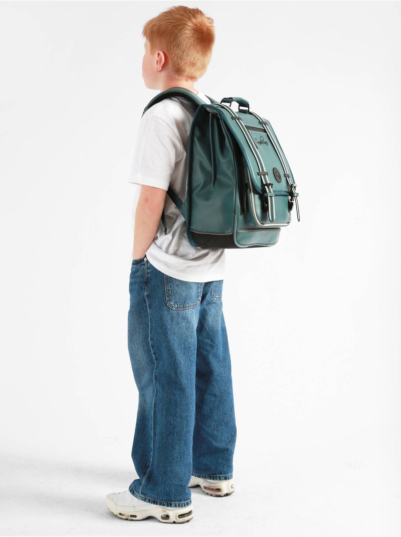 Sac à dos 39cm Caméléon Vintage North avec 2 compartiments - CP/CE1/CE2 Bleu Noir - Kiabi