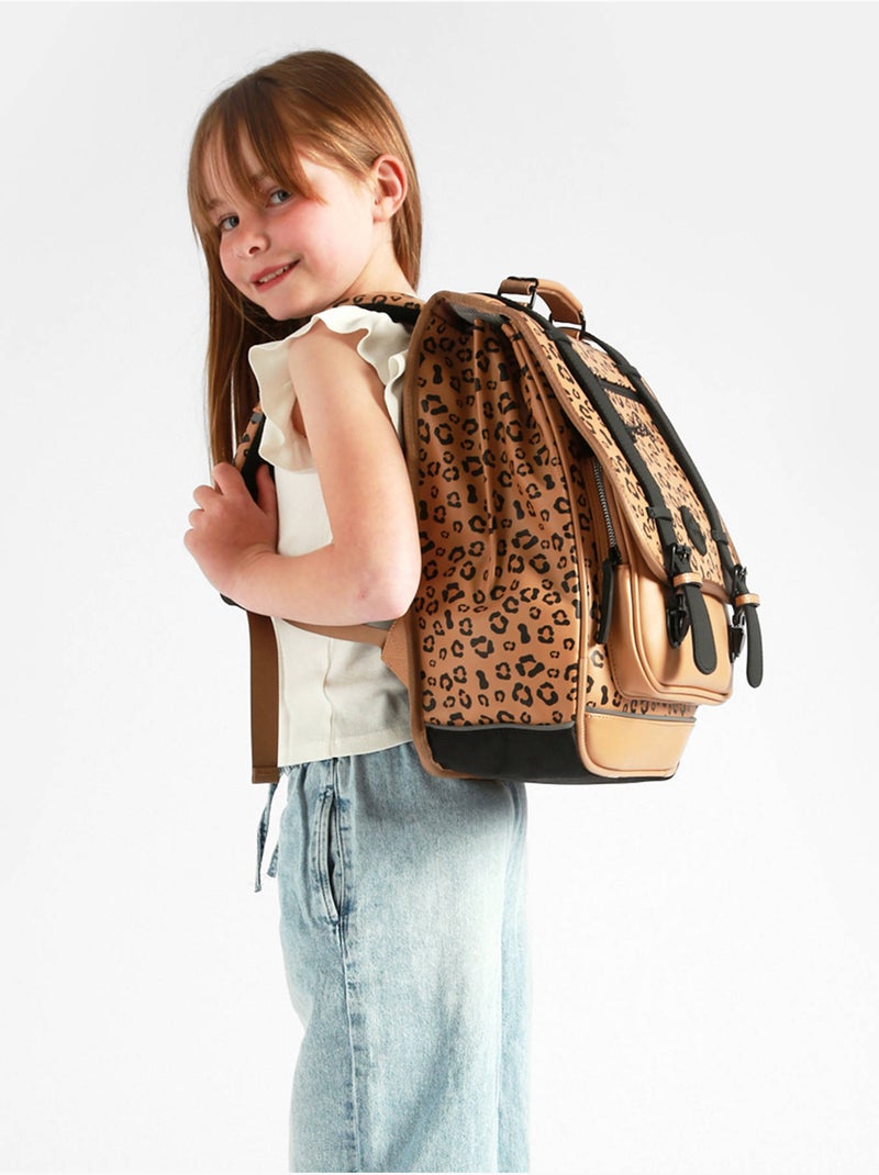 Sac à dos 39cm Caméléon Vintage North avec 2 compartiments - CP/CE1/CE2 Marron tabac - Kiabi