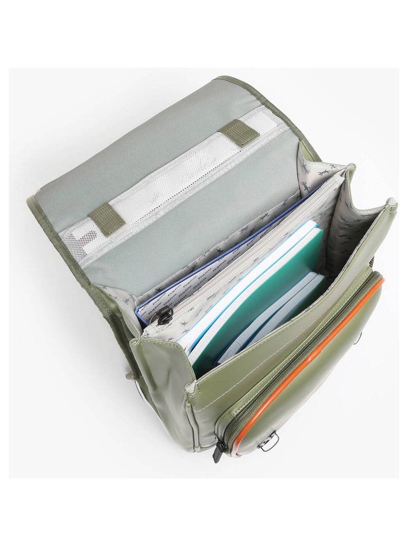 Sac à dos 39cm Caméléon Vintage North avec 2 compartiments - CP/CE1/CE2 Vert olive - Kiabi