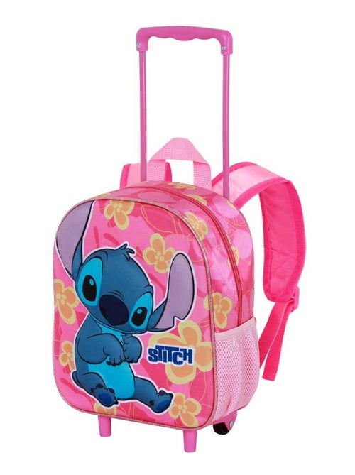 Sac à dos 3D à Roulettes Petit - Disney Lilo et Stitch Cute - Rose - Taille Unique - Kiabi